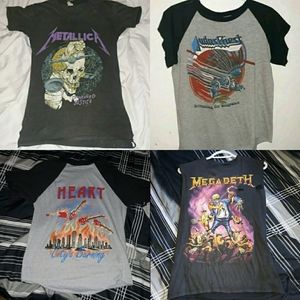 Lot of 4 true VINTAGE Band Shirts.. more pics.